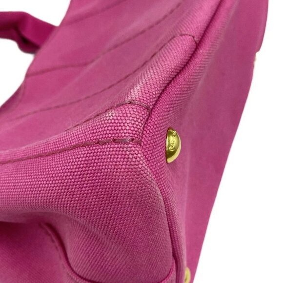 PRADA Canapa - Pink Canvas Tote Bag 332-062425 - Picture 6 of 10